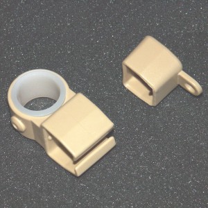 Gardinia U-Halter Glasklar, 2er-Pack für Stilgarnituren. Kunststoff, beige.