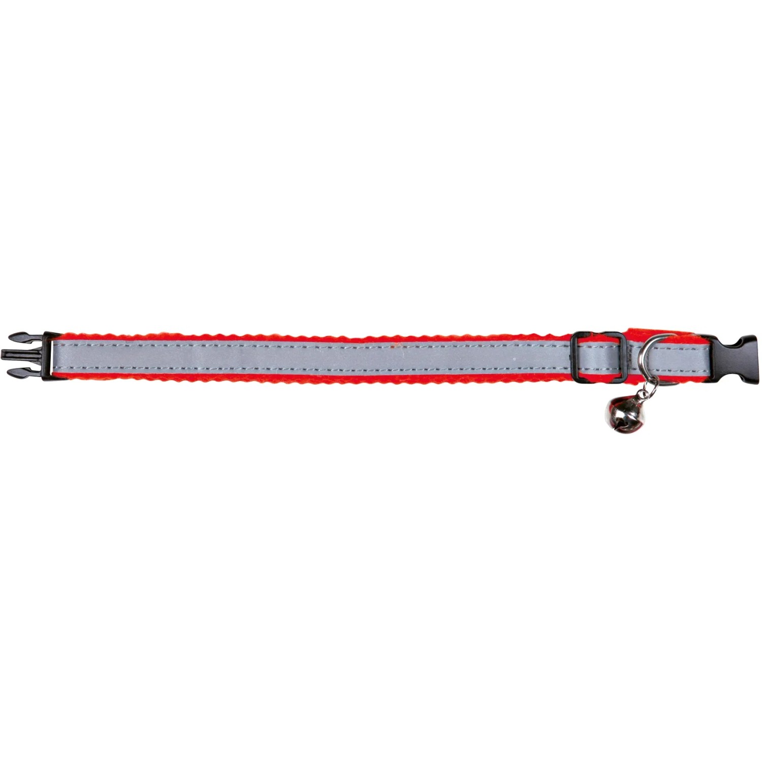 Reflektierendes, rotes Jollypaw Katzenhalsband aus Kunststoff mit Schelle.