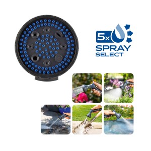 LUX Multifunktionsbrause mit 5 Strahlvarianten für Gartenbewässerung und Reinigung.