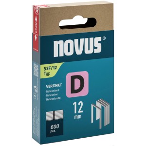Novus Feindrahtklammern D 53 F, 12mm, 600 Stück, verzinkt. Für Tacker.