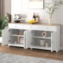okwish Sideboard mit 4 Türen 3 Schubladen Wohnzimmer Esszimmer 160x37x75cm Weiß_4