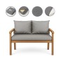 Graues Setgarden Bankkissen-Set für 2-Sitzer Gartenbank mit Sitz- und Rückenkissen.