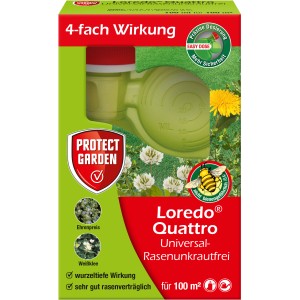 Protect Garden Loredo Quattro Rasenunkrautfrei, 100ml Flasche mit Dosierhilfe. Gegen Unkraut im Rasen.