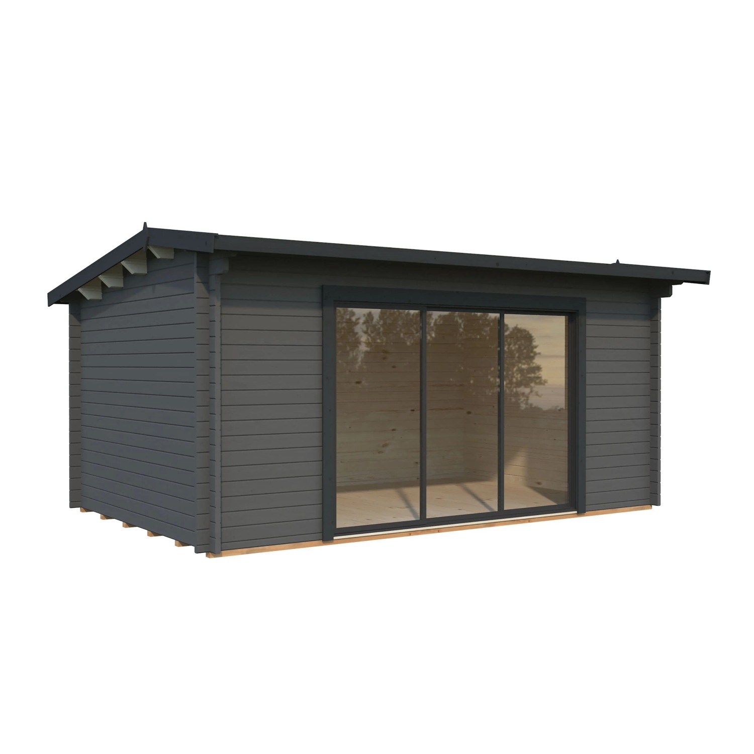 Palmako Gartenhaus Ines Slide 480 x 300 cm Lackiert Grau-Anthrazit FSC®_2