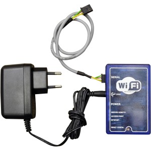 Freepoint Wifi-Control für Pelletöfen: WLAN-Modul mit Netzteil und Kabel.