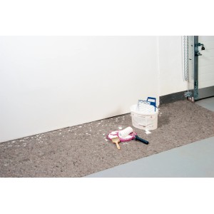 Graues LUX Abdeckvlies 1x3m zum Schutz vor Farbspritzern beim Malern.