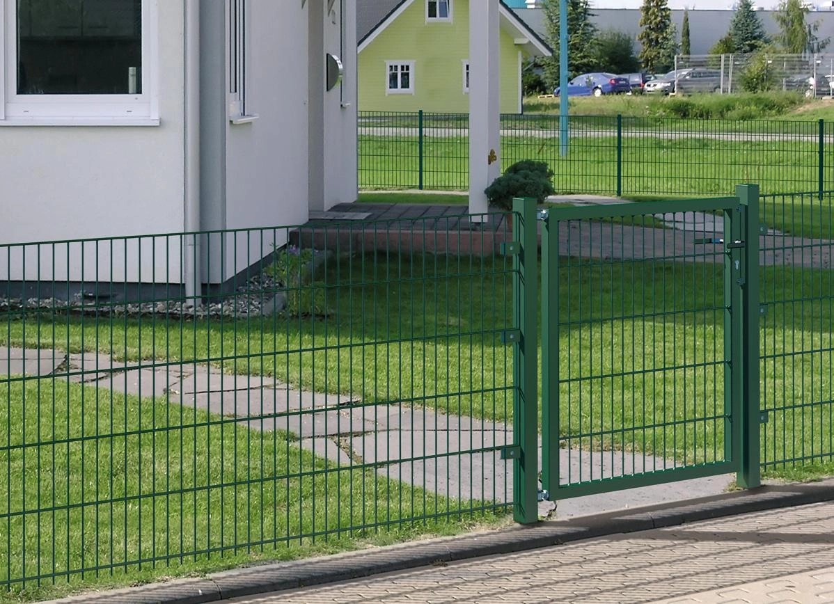 Metallzaun Doppeltor für Doppelstabmatte Grün z. Einbetonieren 100 cm x