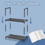 Schritt-für-Schritt Aufbau des schwarzen Songmics Schuhregals mit 10 Ebenen, einfache Montage.