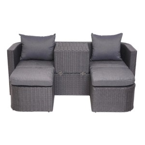 MCW Lounge-Set J37 4-Teilig Anthrazit Kissen Dunkelgrau