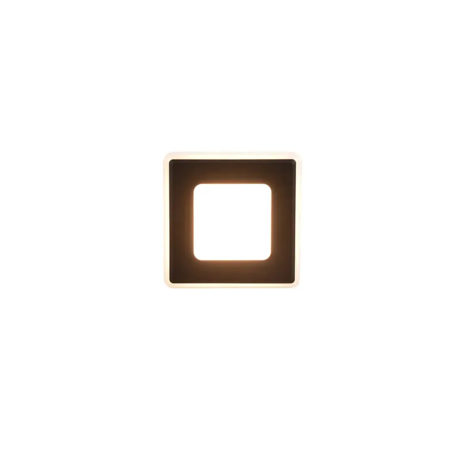 Quadratischer, schwarzer Trio LED Einbaustrahler Nimbus mit warmweissem Licht.