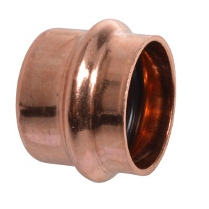 Kirchhoff CU-Endkappe 28 mm, blanke Kupfer-Pressfitting für Sanitär- und Heizungsinstallation.