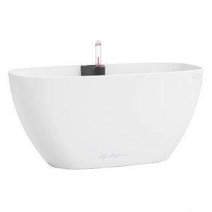 Weißes Lechuza Pflanzgefäß NAVIO Color 20 für Zimmerpflanzen, mit Wasserstandsanzeiger.