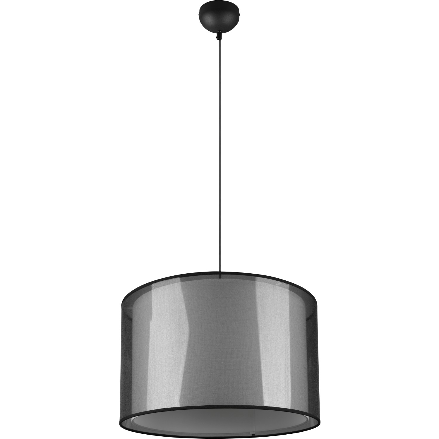 Trio Pendelleuchte Burton, schwarz-matter Lampenschirm, 1500x450x450 mm. Geeignet für E27 Leuchtmittel.