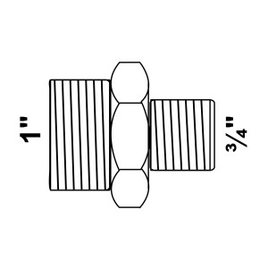 Kirchhoff Reduzier-Doppelnippel, verzinkt, 33,3 mm (1 AG) x 26,4 mm (3/4 AG) für Temperguss-Fittings.