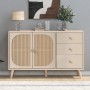 okwish Sideboard mit Türen Schubladen Wohnzimmer 120x40x80cm Beige_3