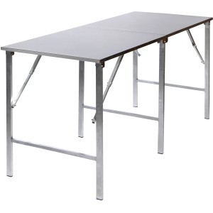VEBA Arbeitstisch, Edelstahl, aufklappbar, 200x80x90 cm. Gartentisch für Catering und Küche.