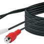 Schwaiger Audio Verlängerungskabel, 5 m, mit roten und weißen Cinch-Steckern und -Buchsen.