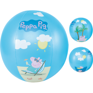 Happy People Peppa Pig Wasserball, hellblau mit Peppa Pig Motiven.