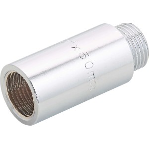 Verchromte Hahnverlängerung aus Messing, 18,6 mm x 21 mm, 50 mm lang.