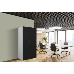 Respekta Schrankküche SKWSMIC in Schwarz-Weiß, ideal für Büro oder Singlewohnung.