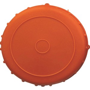 Oranger Deckel für 5 l Getränkefass aus Kunststoff.