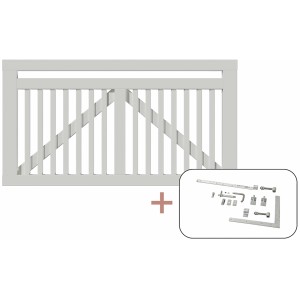 Plus Holz Einzeltor Linea Nadelholz Weiß 150 cm x 80 cm