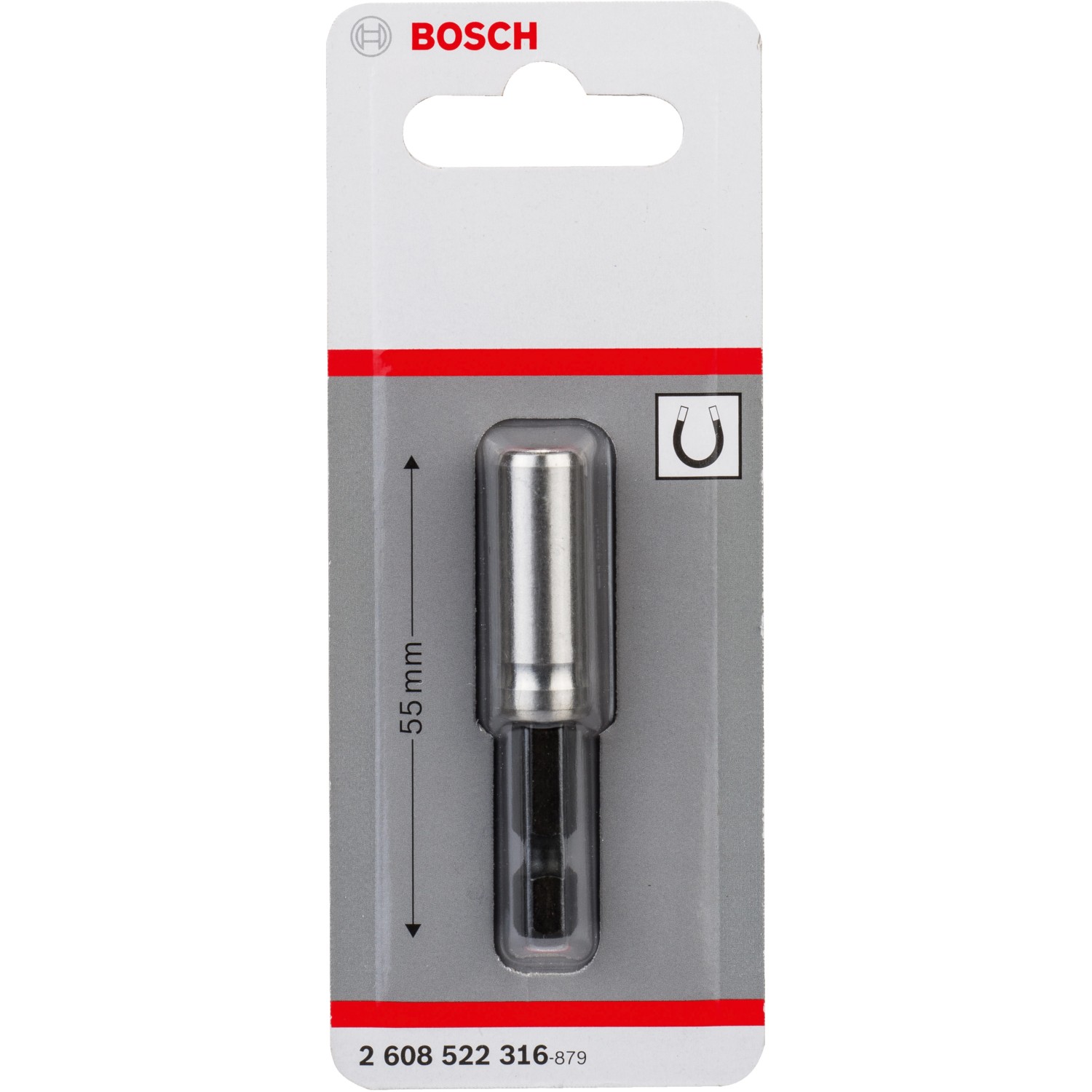 Bosch Universalhalter für Bits mit Magnet, 55mm Länge, zur Aufnahme von Bits in Elektrowerkzeugen.