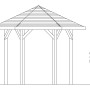 Technische Zeichnung: Skan Holz Pavillon Nancy, 360x312 cm, Nussbaum, Maße