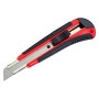 Ellix Cuttermesser 18 mm, rot-schwarz, mit ausfahrbarer Klinge. Messer für Karton, Papier und mehr.