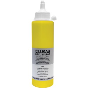 Lukas Cryl Studio Acrylfarbe Zitronengelb in Plastikflasche, Bastelfarbe.