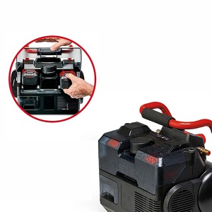 Einhell Akku-Kompressor TE-AC 36/150 Li OF Solo mit Akku-Einschub und Tragegriff.