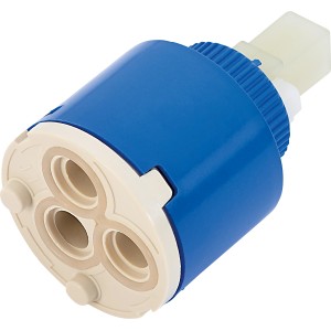 Keramikkartusche Ø 35 mm für Küchenarmatur, blau/beige, Ersatzteil für Einhebelmischer.