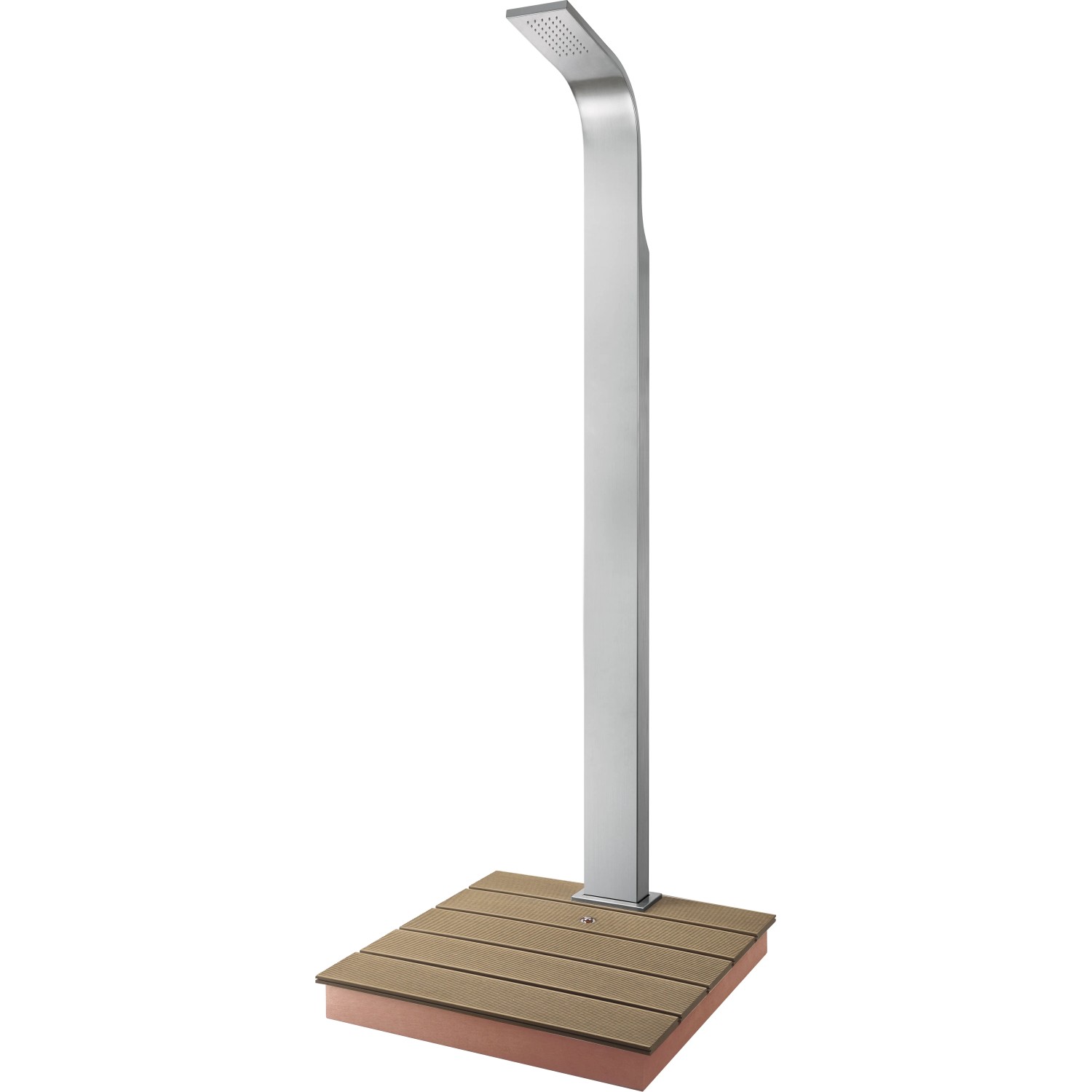 Edelstahl Außen-Duschpaneel, 224 cm hoch, mit Kopfbrause für erfrischende Gartendusche.