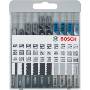 Bosch Stichsägeblatt-Set Pro, 10-teilig, T-Schaft, für Holz und Metall.
