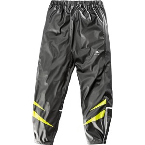 Bullstar Regenhose Ultra, Größe M, Arbeitskleidung mit gelben Reflexstreifen und elastischem Bund.