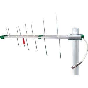 Schwaiger DVB-T2 Außenantenne, passiv, für Außenmontage mit Mastbefestigung.