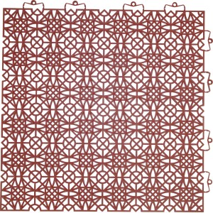 Andiamo Klick-Fliese Terracotta, 38x38cm, 7er Set. Kunststofffliese mit Muster für Balkon und Terrasse.