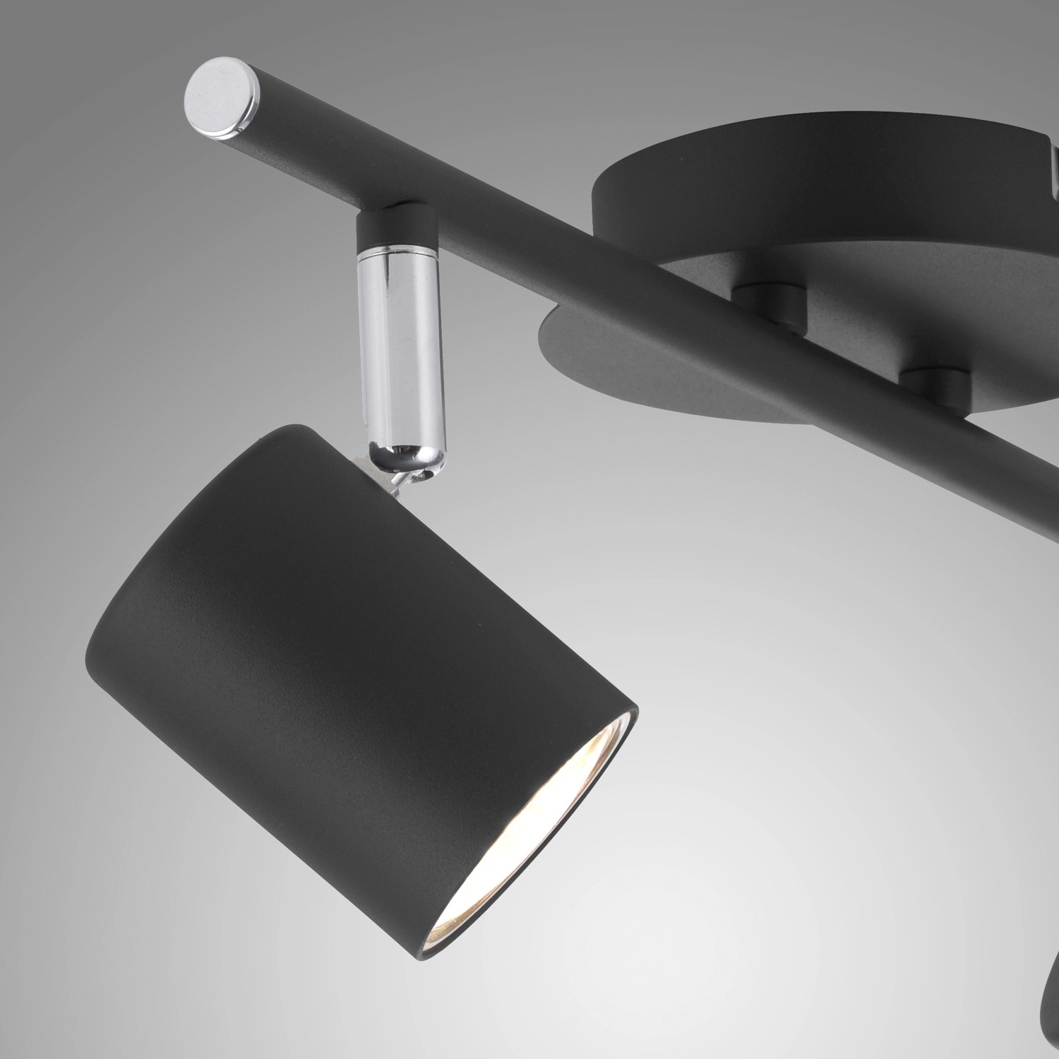 Anthrazitfarbener 2-flammiger LED-Spot Tarik von Just Light, dreh- und schwenkbar.