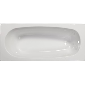Weiße Sanoacryl Rechteck-Badewanne Linea, 160x70 cm, Aufsicht.