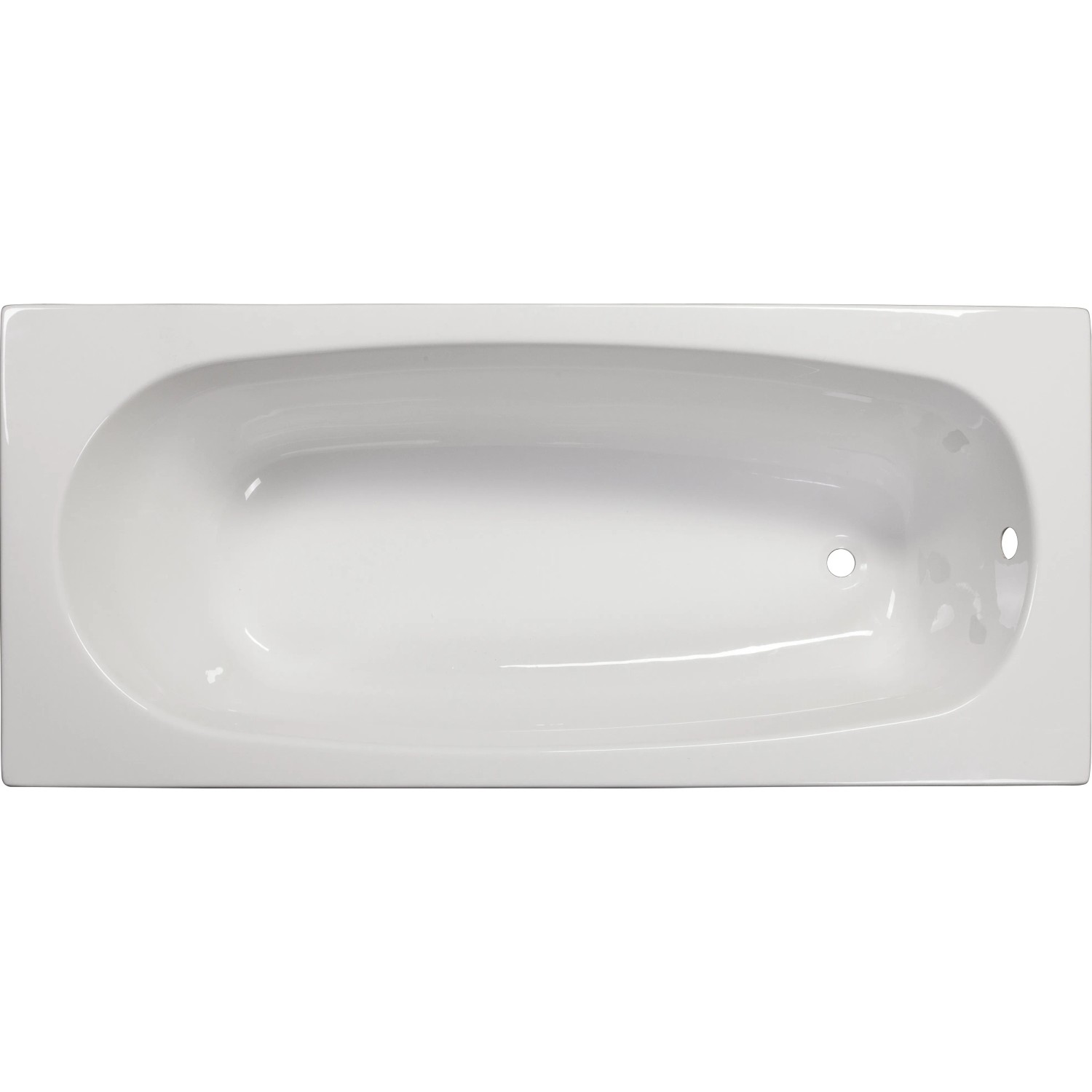 Weiße Sanoacryl Rechteck-Badewanne Linea, 160x70 cm, Aufsicht.