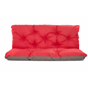 Rotes Palettenkissen Set mit Sitz- und Rückenkissen (120x60cm) für Garten & Terrasse.