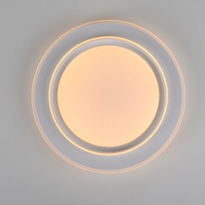 Weiße LED Deckenleuchte Lago, Ø 40cm, mit CCT-Farbtemperatursteuerung für flexibles Licht.
