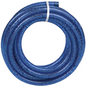 Blauer Metabo Druckluftschlauch, 50 m lang, aufgerollt.