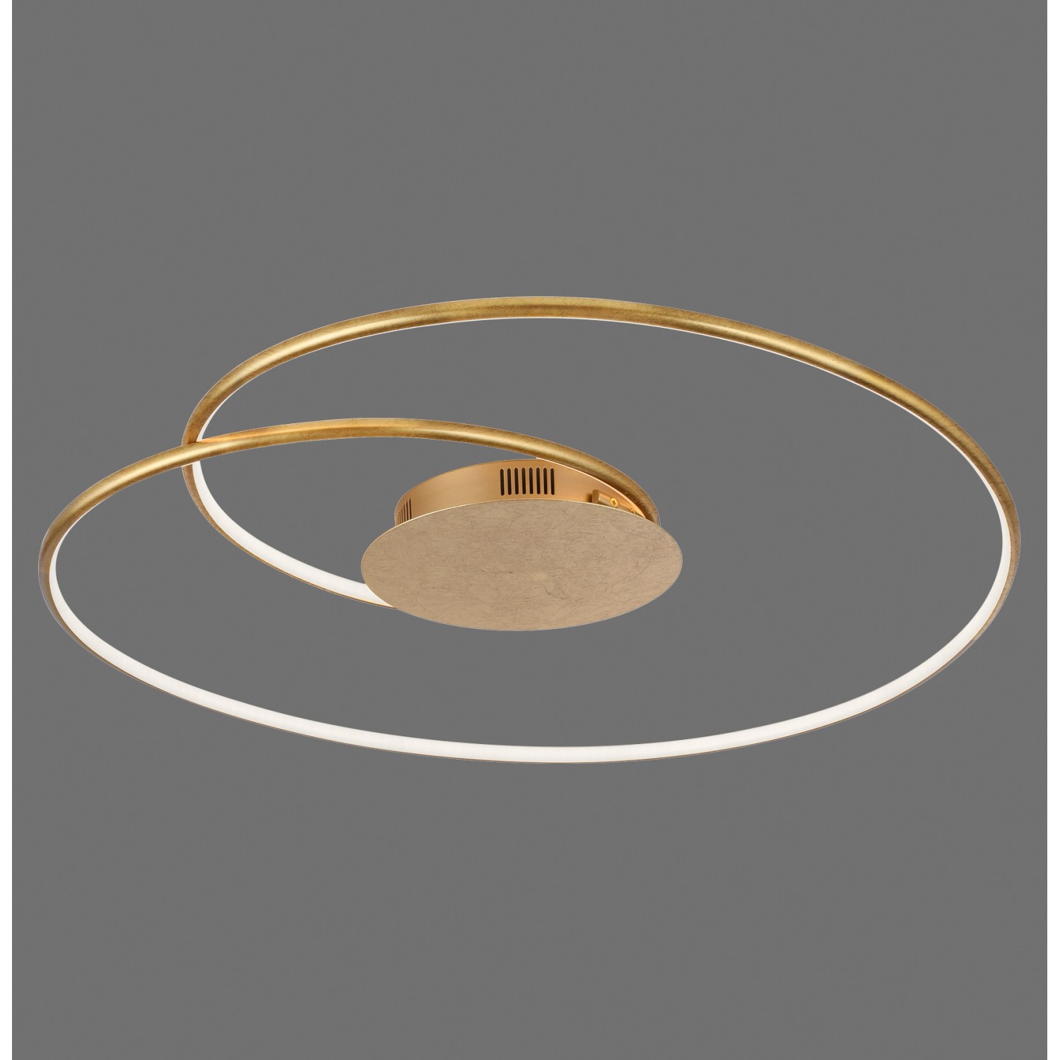 Moderne, goldene LED-Deckenleuchte Nastro von Paul Neuhaus, 70x65 cm.