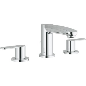Grohe Eurostyle Cosmopolitan 3-Loch Waschtischarmatur in Chrom, Aufsicht.