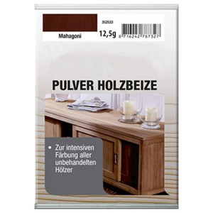 Bondex Pulver Holzbeize Dunkelrot 12,5g für intensive Holzfärbung.