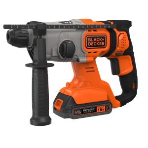 Black+Decker Akku-Kombihammer BCD900E2K mit Akku, Ladegerät und Koffer.