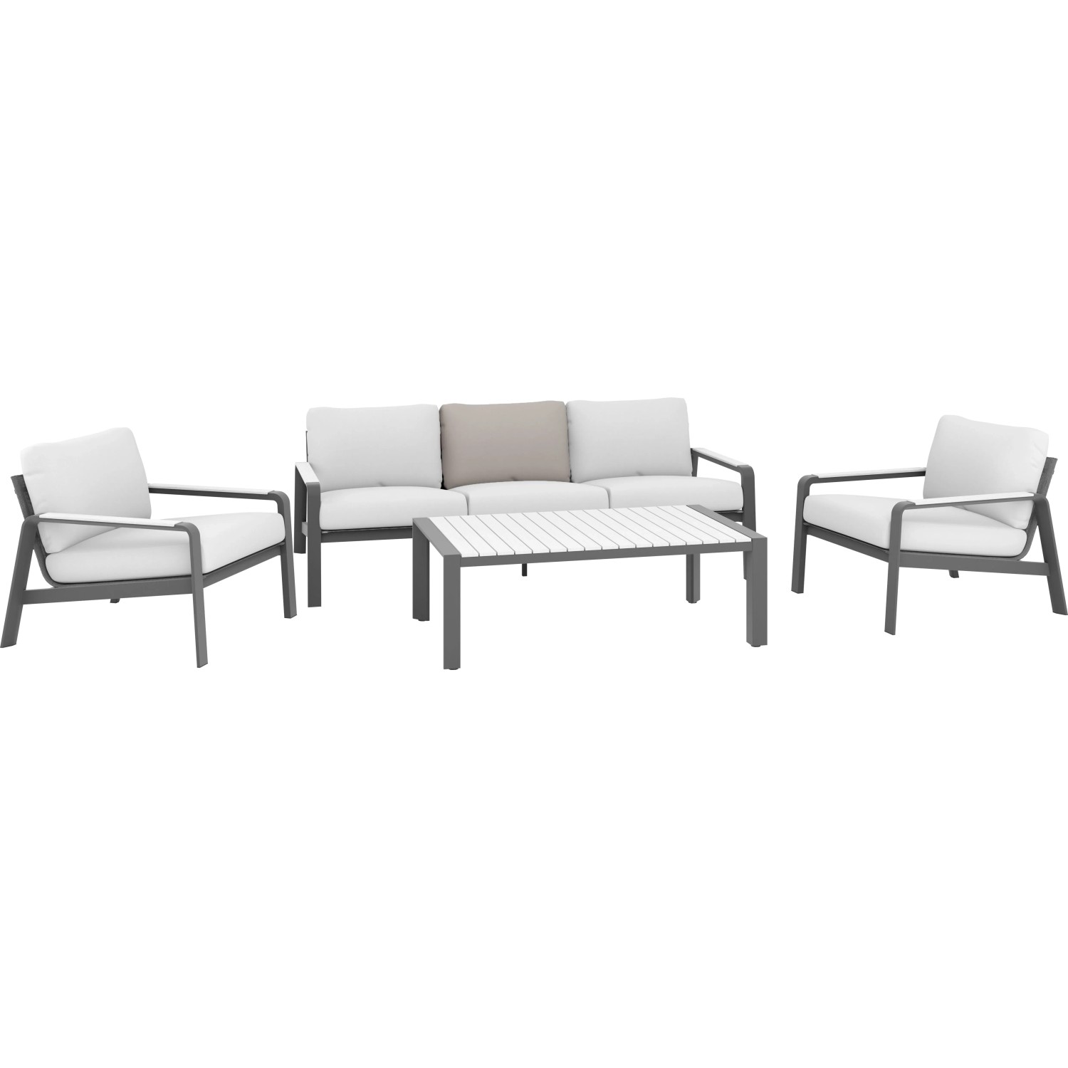 Beiges Rückenkissen für das Lounge-Set Branford, passend zu Gartenmöbeln.