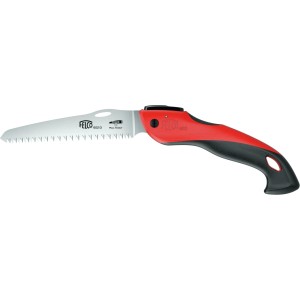 Felco Klappsäge 602 mit gebogenem Sägeblatt und rot-schwarzem Griff.