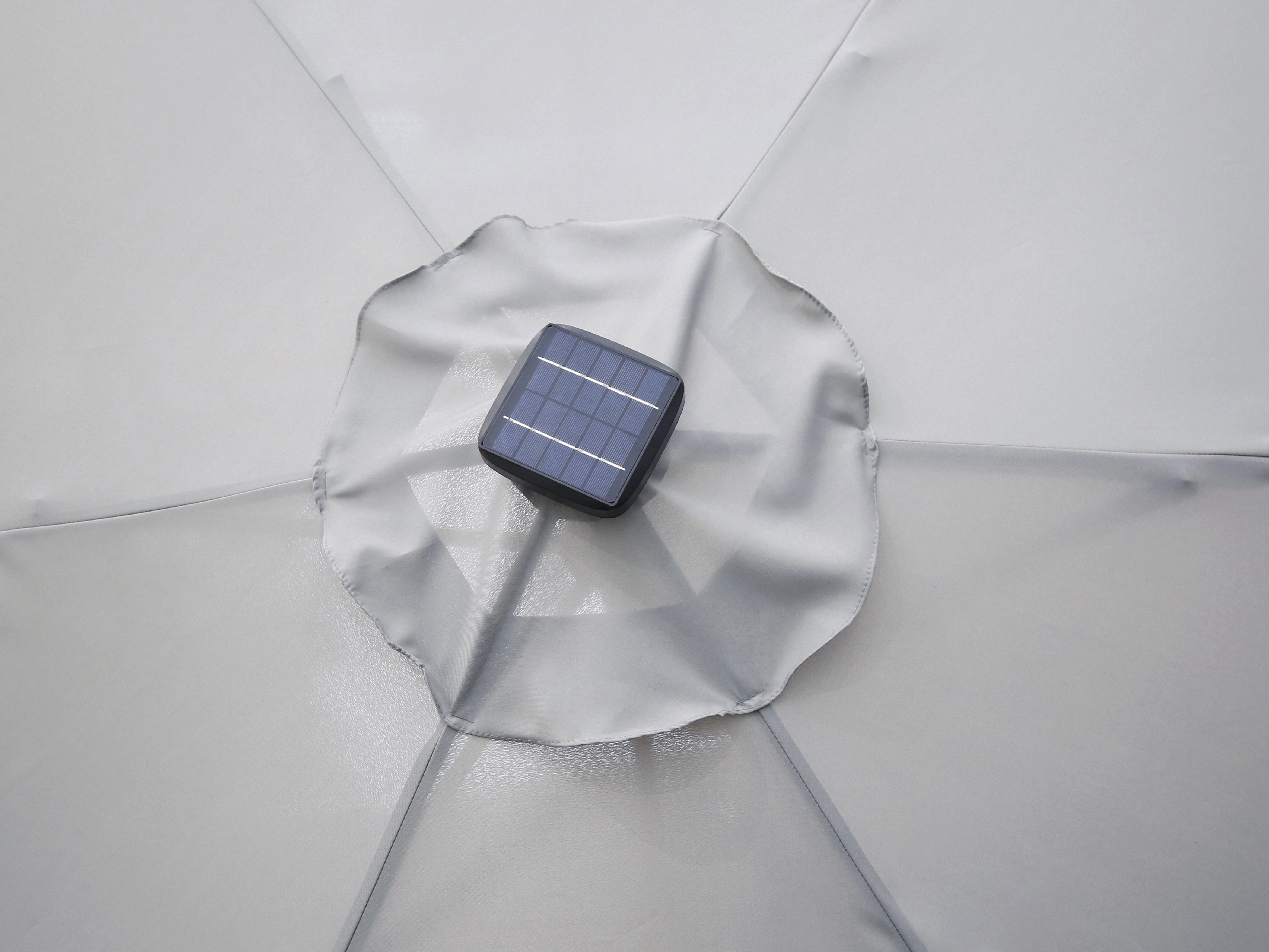 Sonnenschirm Wando Ø 270 cm Grau mit Kurbel und LED-Beleuchtung kaufen bei  OBI